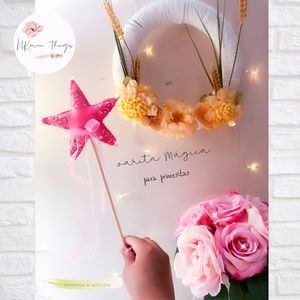 handmade Star wand, felt star wand, gold  sequin